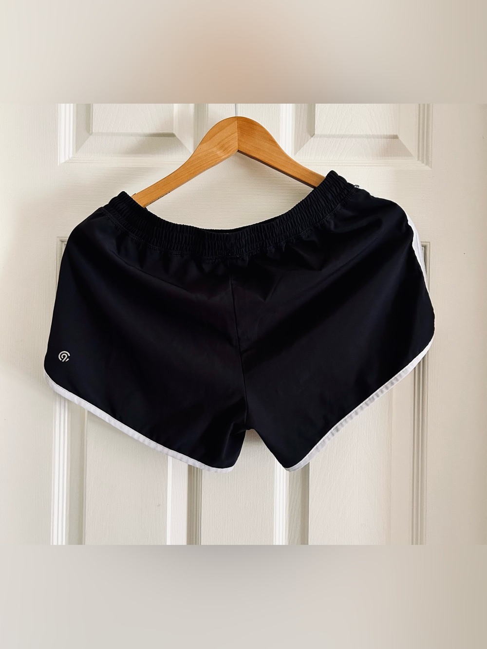Black Women's Athletic Shorts with White Trim